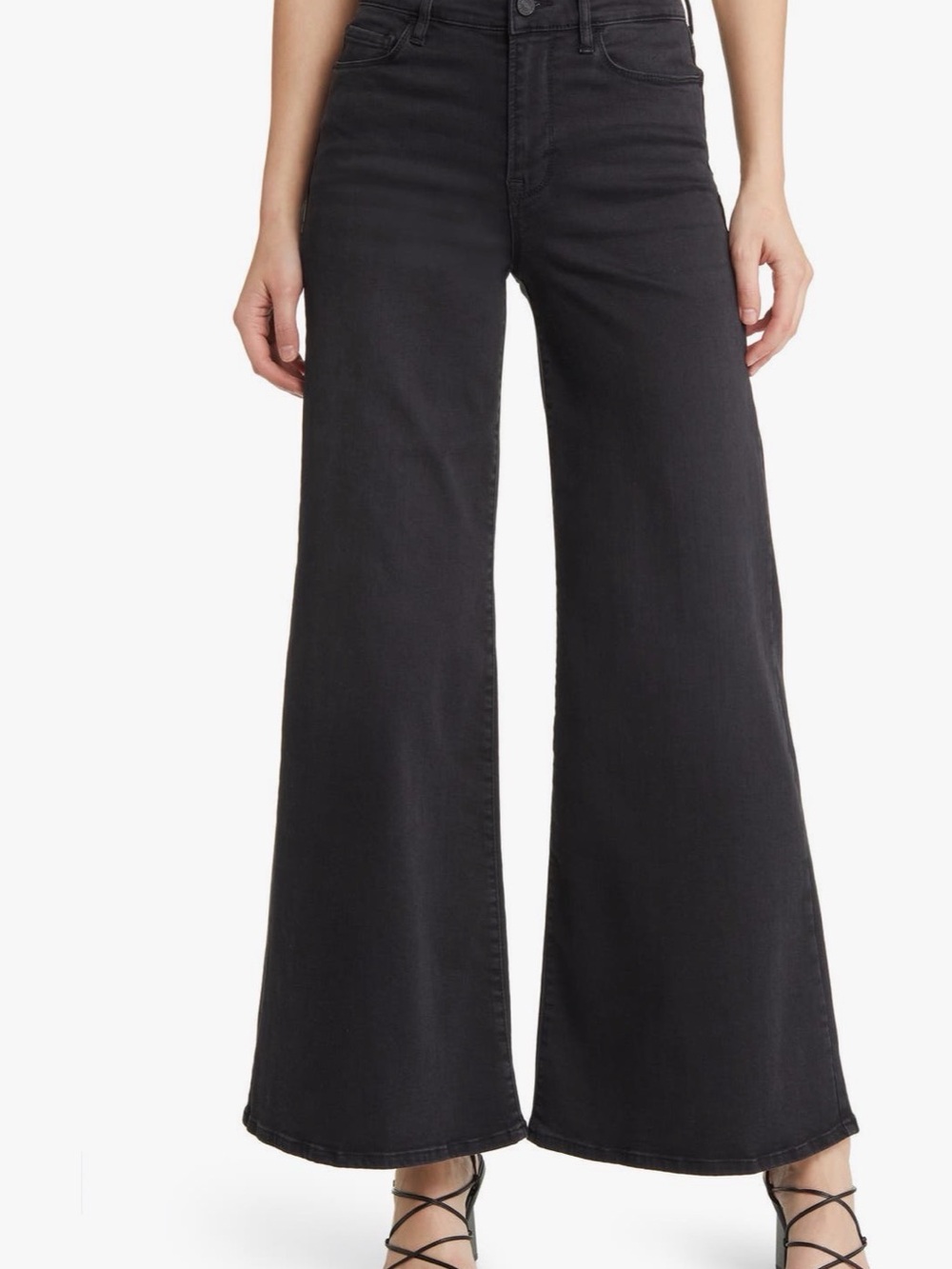 Frame Denim Le Pixie Palazzo Wide Leg Black Women's Jeans